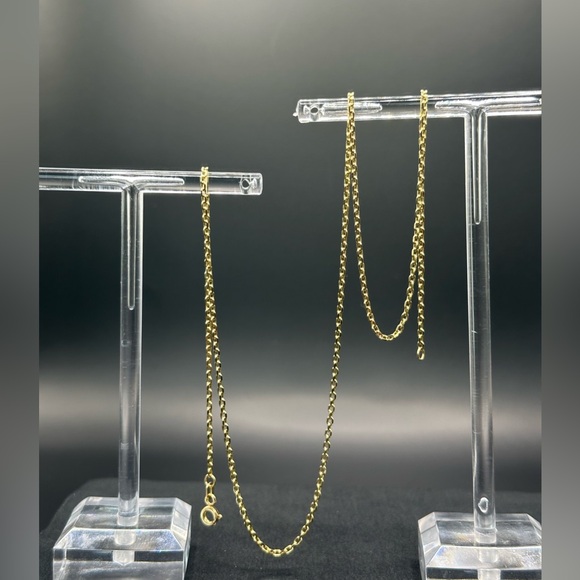 24” 1.7mm. Solid 14K Yellow Gold D/C Forzentina Chain Necklace - Picture 11 of 17